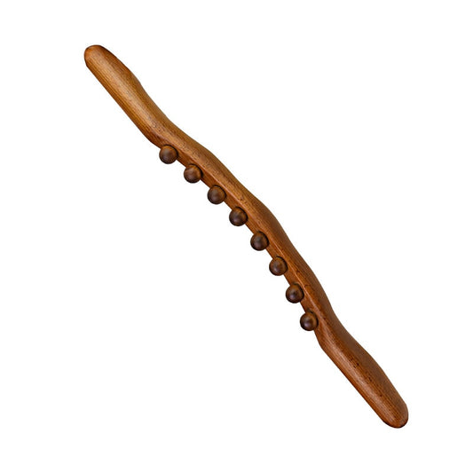 Bâton de massage méridien en bois avec perles