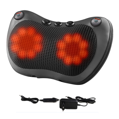 Versatile massage cushion for neck, back, calves and thighs with heating and vibration